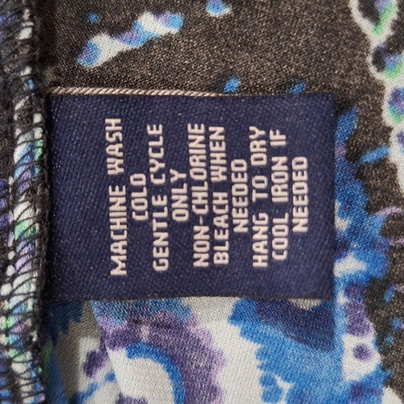 Chaps Corpcore Blue Paisley V-Neck Academia Preppy Versatile Midi Dress Size S - Picture 11 of 12